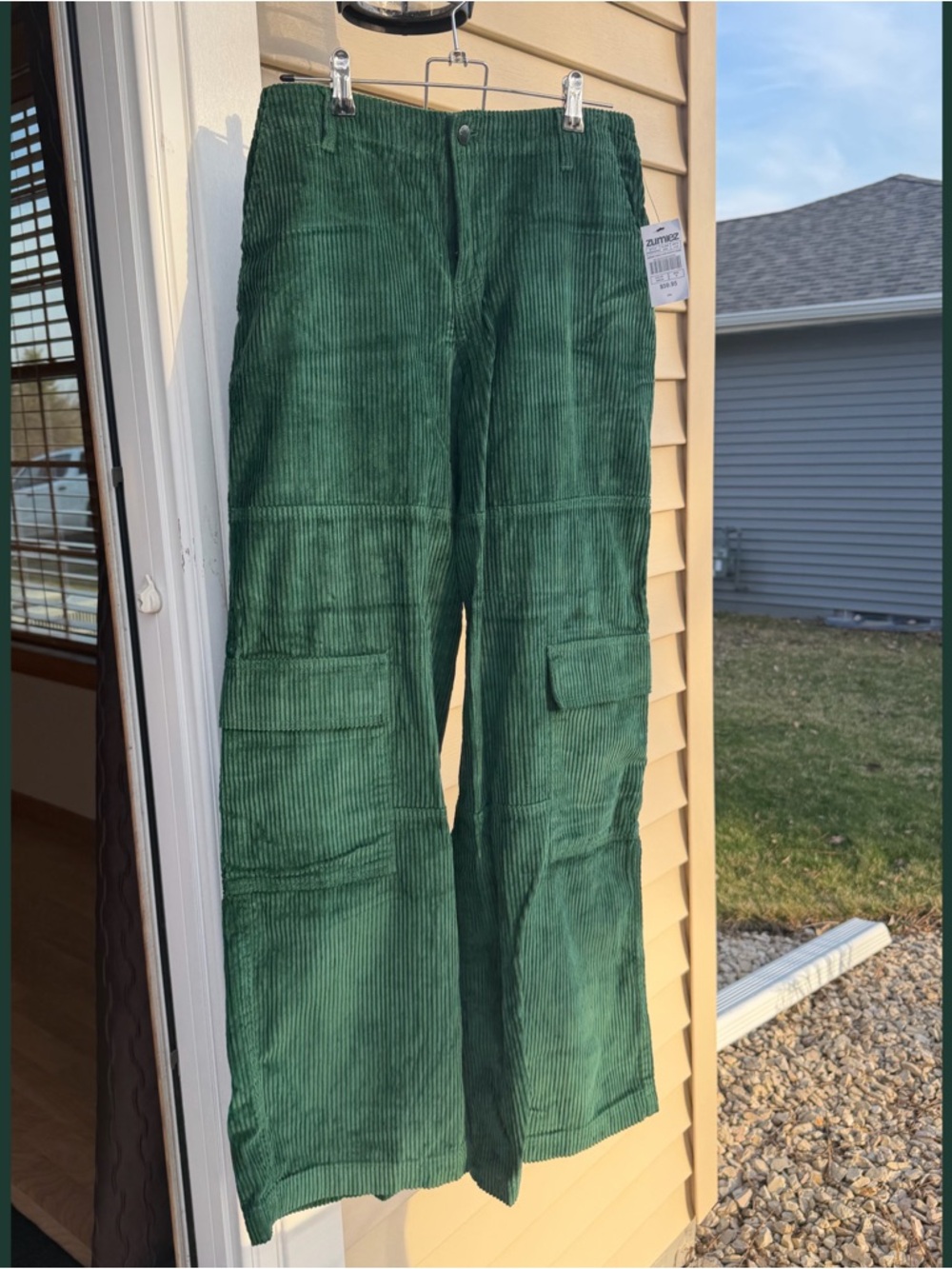 Zumiez Green Corduroy Cargo Pants